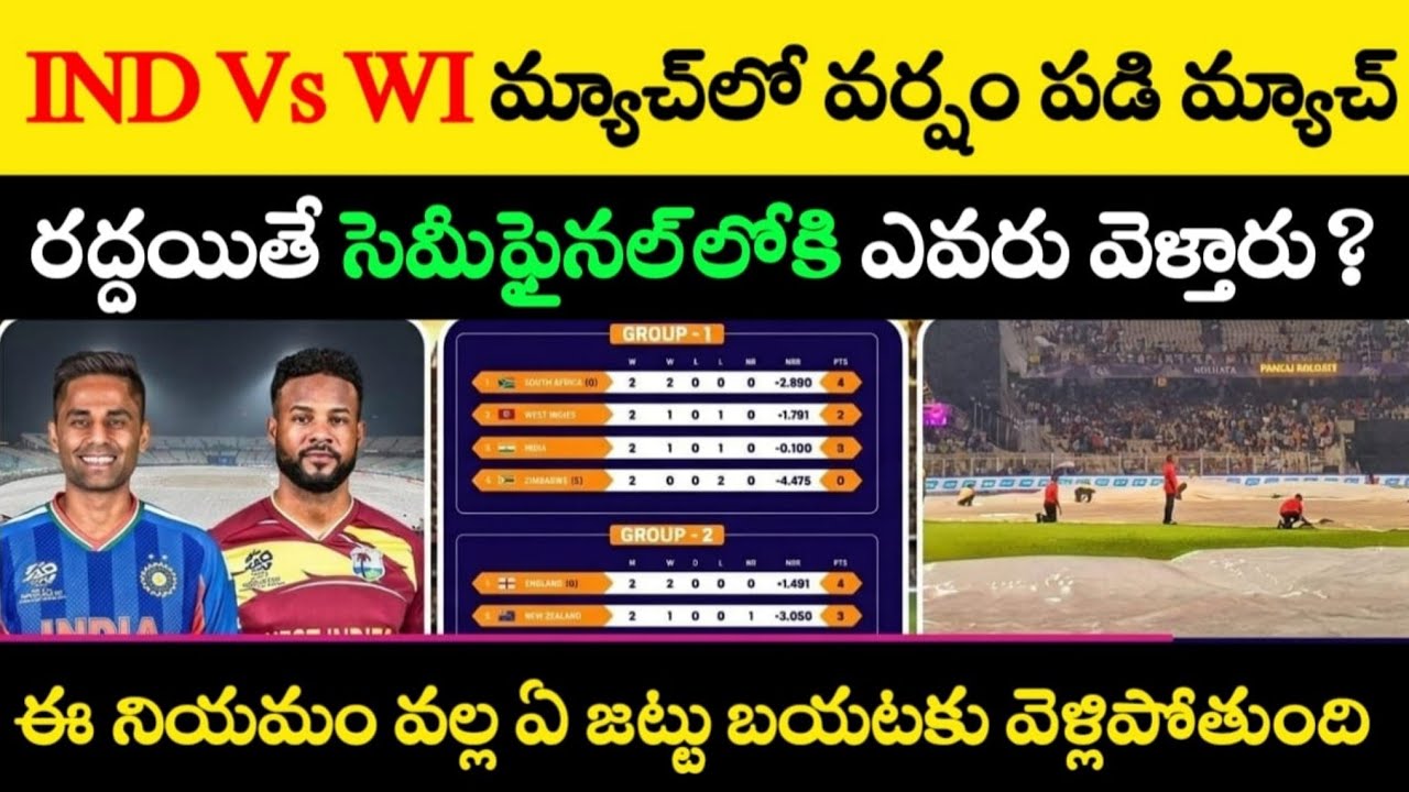 If rain cancels the India vs West Indies Do-or-Die match, who will advance to the semi-finals?