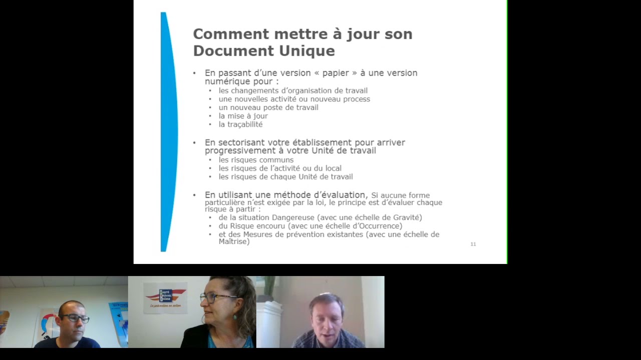 [RST 2021] Webinaire - Mise à jour du Document Unique d'Évaluation des Risques Professionnels