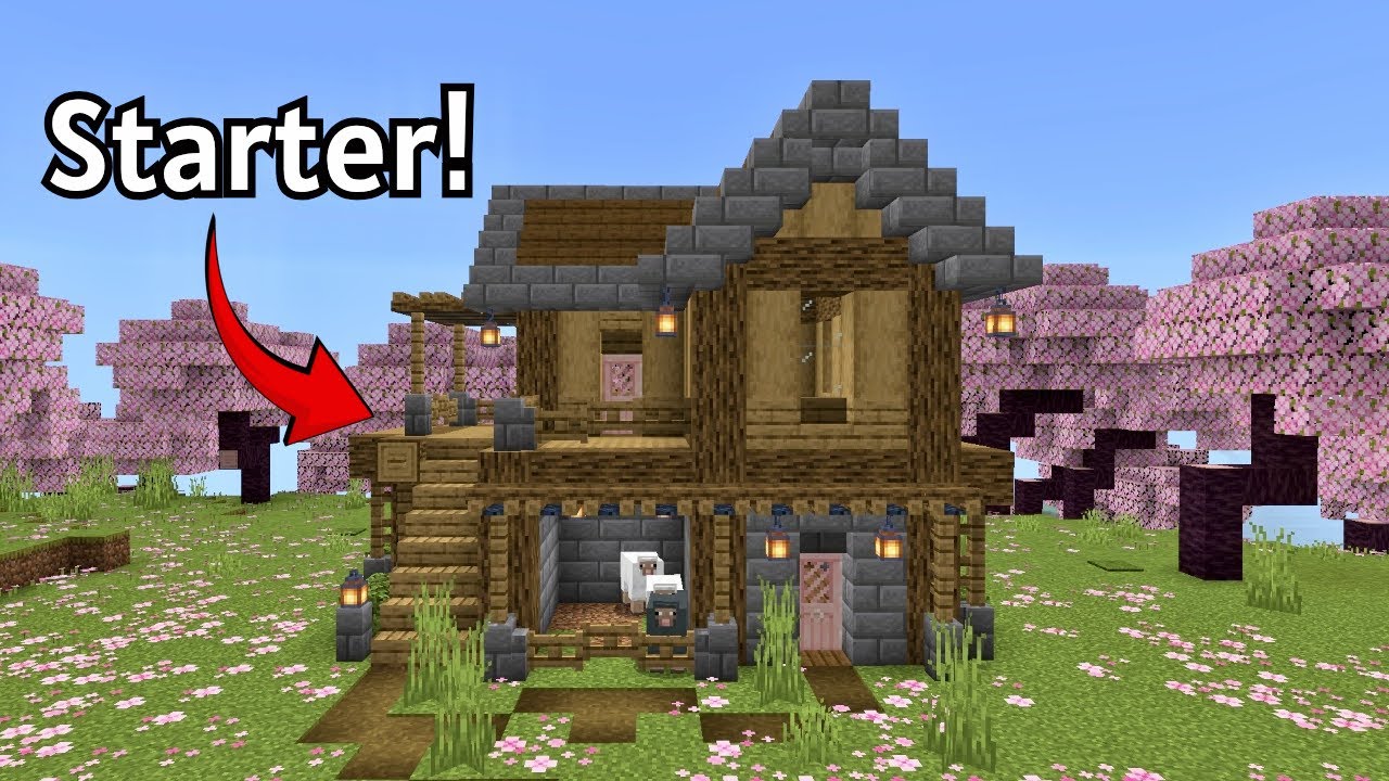 Beginner Starter House | Minecraft Survival House Tutorial! ⛏️🌿