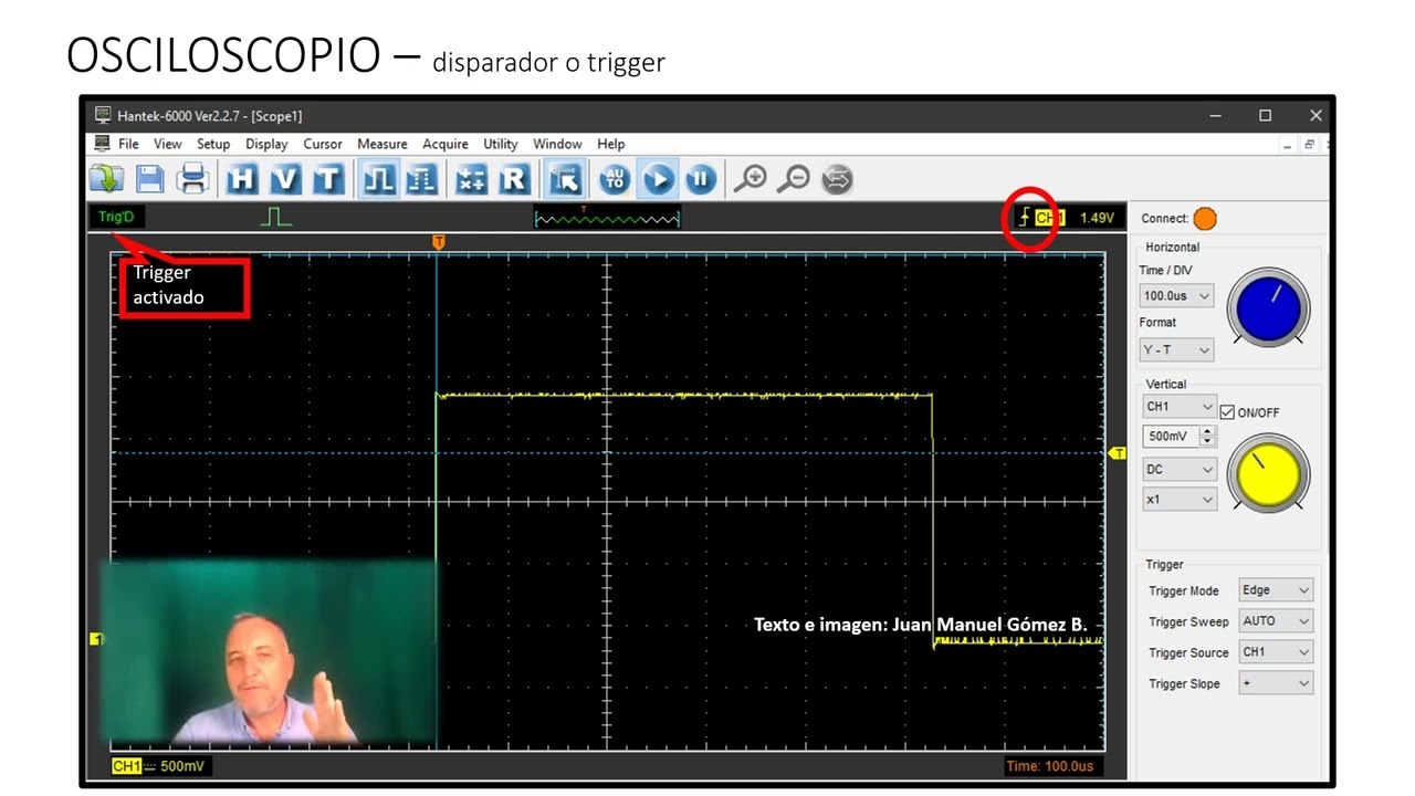 VIDEO 4 - GUIA DEFINITIVA MANEJO OSCILOSCOPIO HANTEK SERIE 6000 - UTILIZACIÓN DEL TRIGGER
