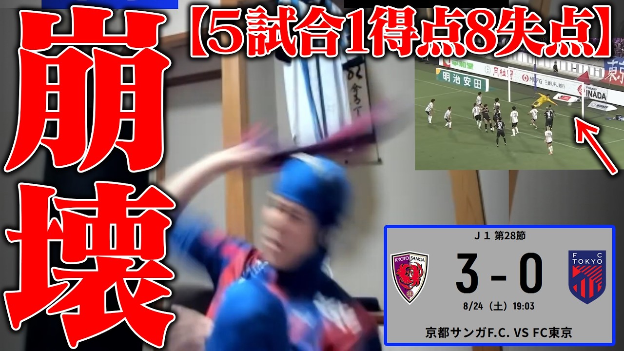 【vs京都】簡単にゴールを許すFC東京に流石にブチギレてしまいました【2024/08/24】