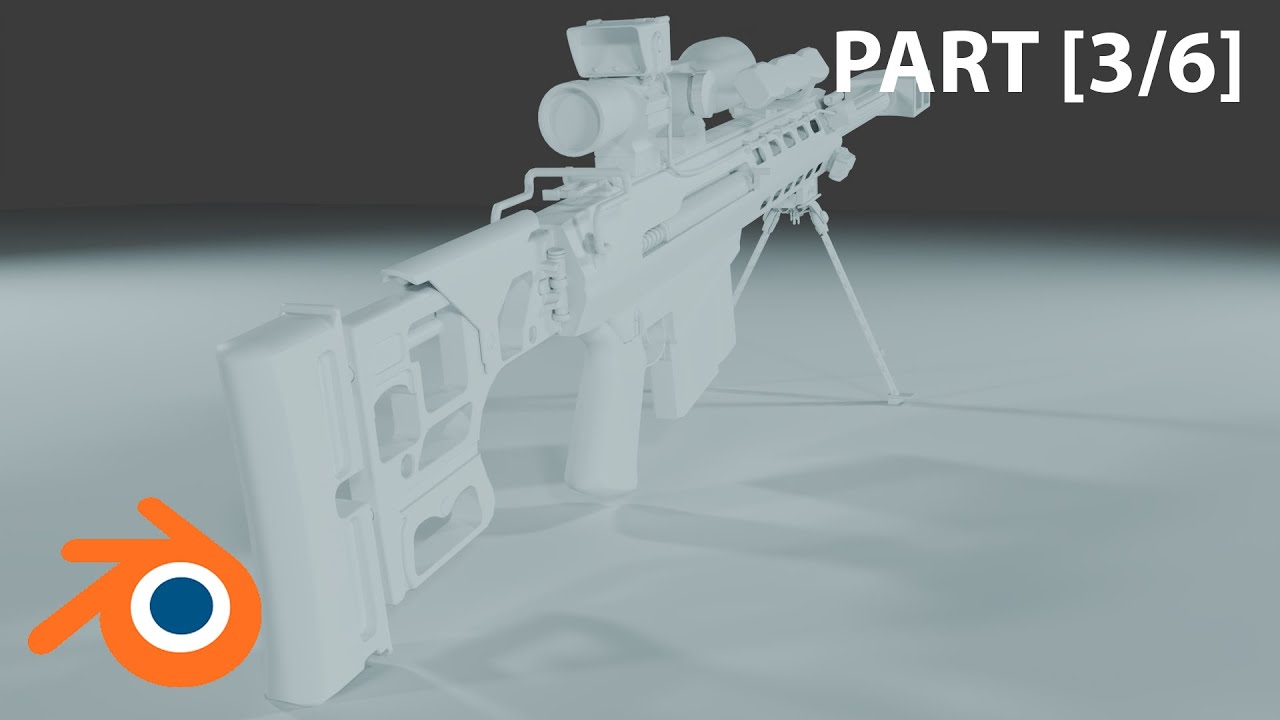 Timelapse Modeling Barrett Sniper Rifle (Part 3/6)