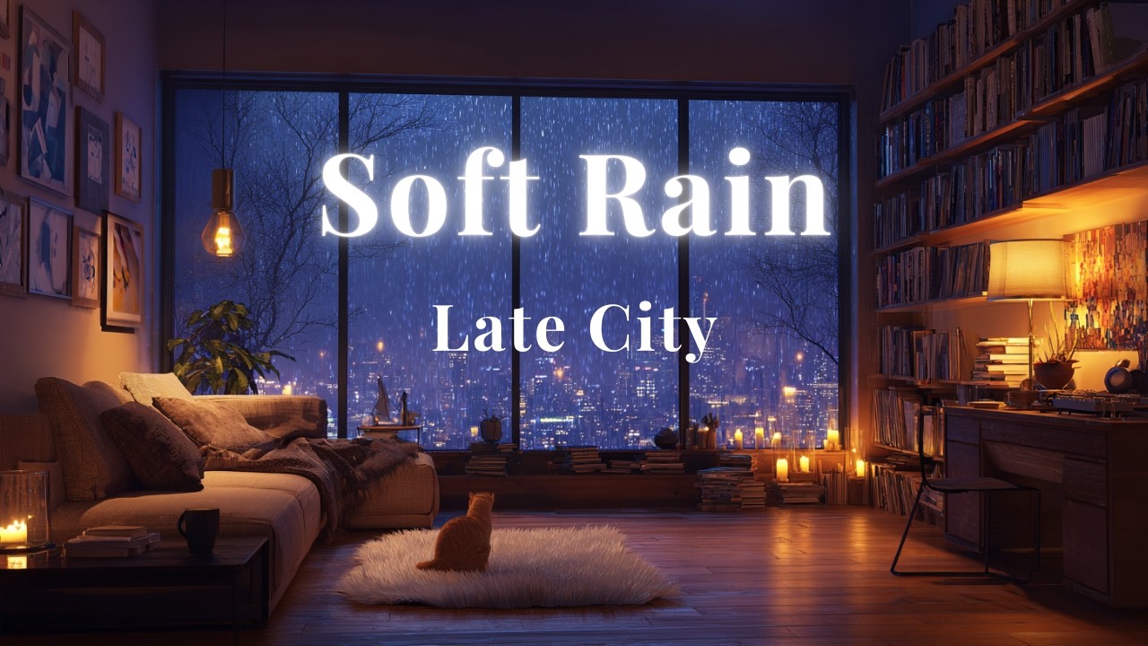 Soft Rain Late City ｜ 1 Hour rainy night lofi ~ relaxing beats for focus & sleep 🌙
