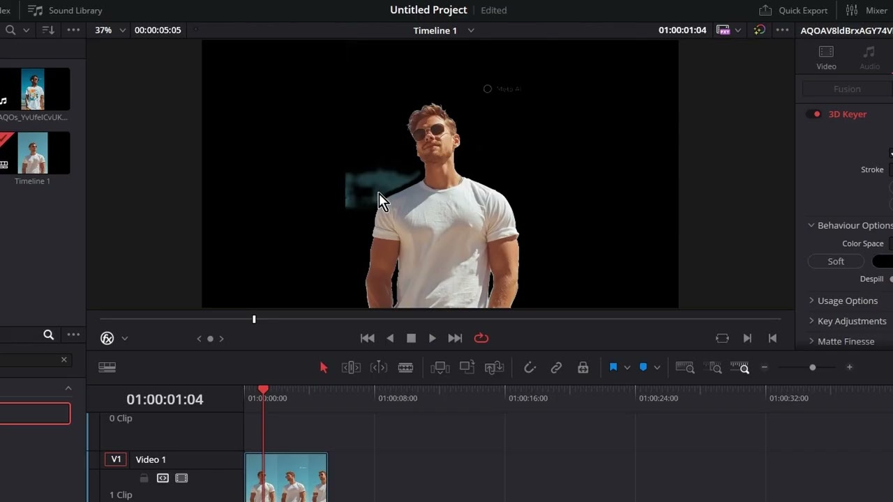 Como ELIMINAR el FONDO de un Clip sin usar Magic Mask Davinci Resolve