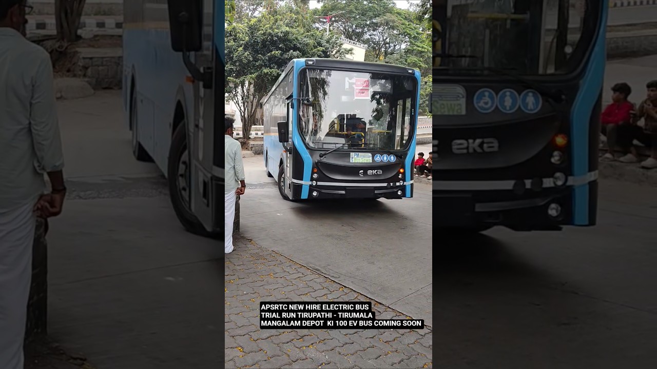APSRTC NEW HIRE ELECTRIC BUS TRIAL RUN TIRUPATHI - TIRUMALA MANGALAM DEPOT KI 100 EV BUS COMINGSOON