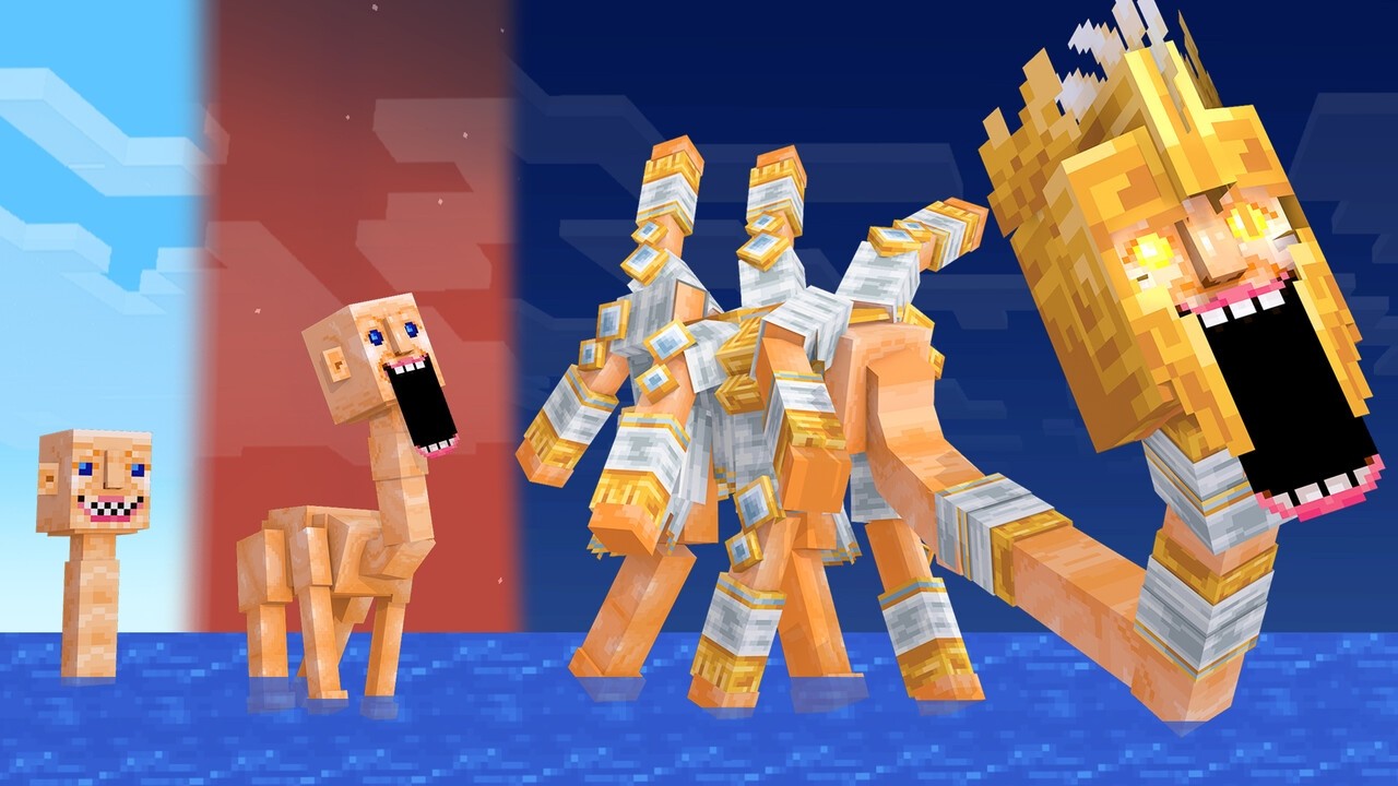 Upgrading HUMAN HEAD SEA MONSTER into a GOD in Minecraft