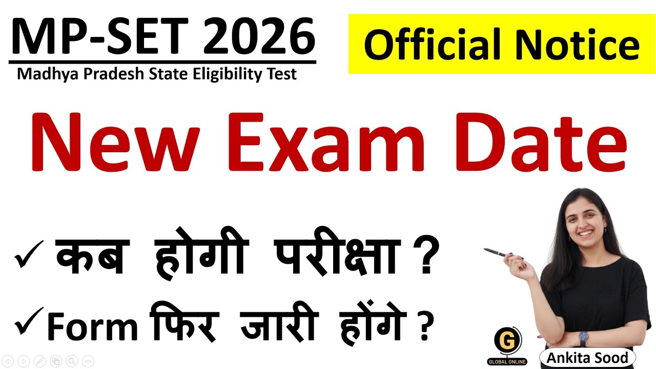 MPSET 2026 Exam Date | Madhya Pradesh SET Exam Official Notification