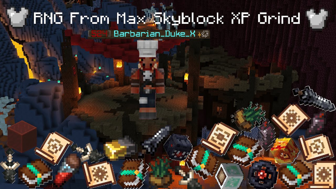 RNG compilation on the road to MAX Skyblock XP on ironman!