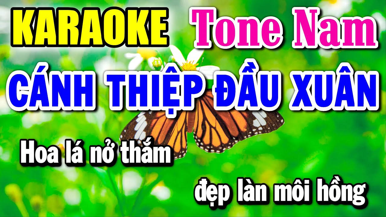 Cánh Thiệp Đầu Xuân - Karaoke ✦ Tone Nam ✦ Beat Mới | Yêu ca hát - Love Singing |