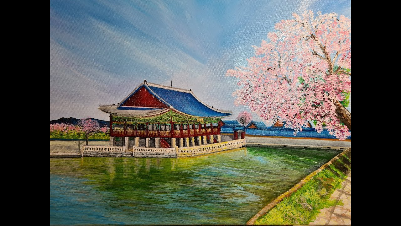 Acrylic Painting, Gyeonghoeru in Seoul #경회루 #서울