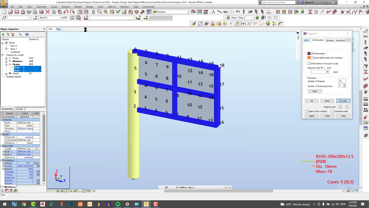 Анализ конструкции робота 2022 и IDEA StatiCa 21.0 Design Steel Digital Billboard