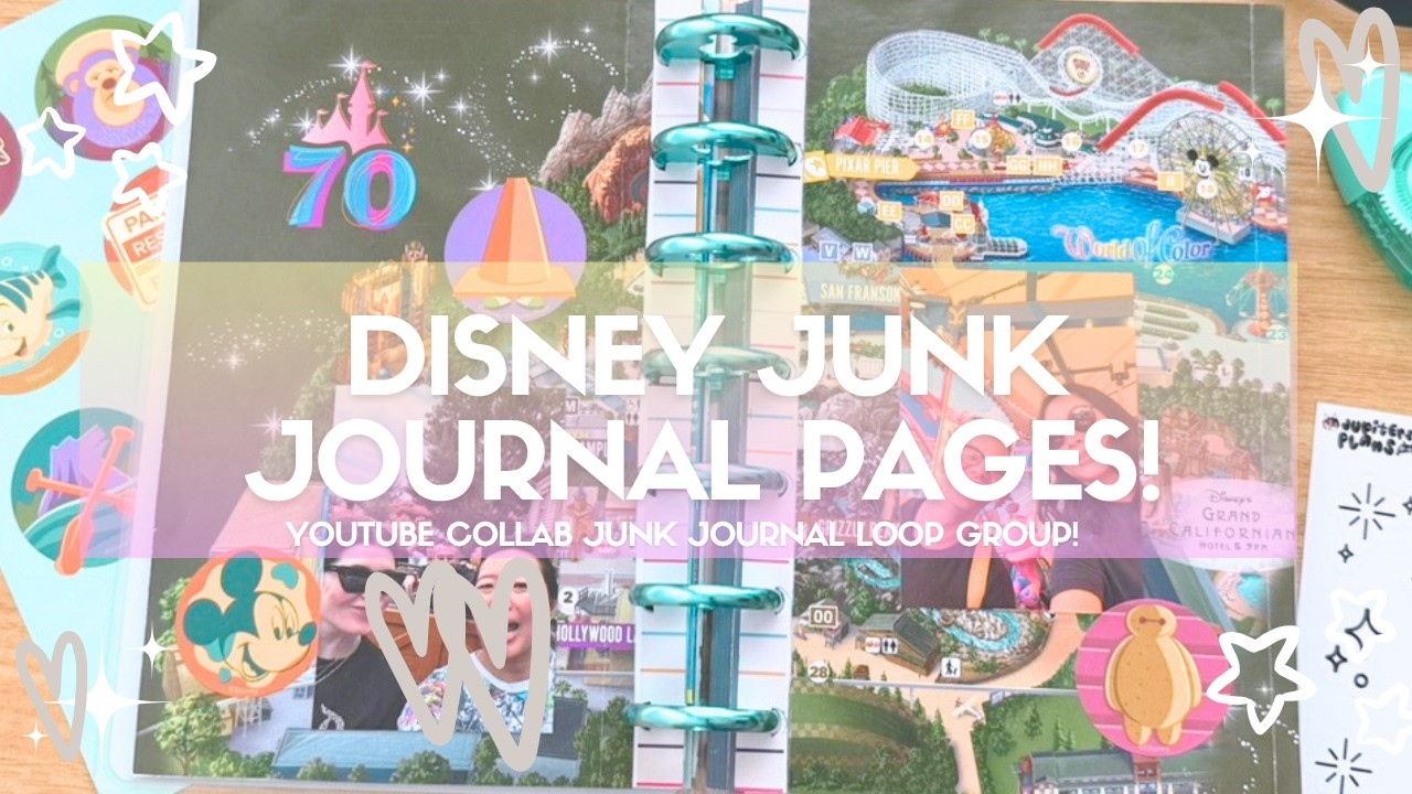 Adding Disney Junk Journal Pages to My Mini HP Memory Planner 🫧 | YT Collab Junk Journal Loop Group