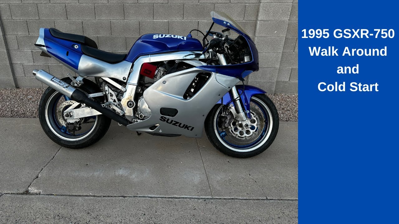1995 Suzuki GSXR 750 Walk Around and Cold Start