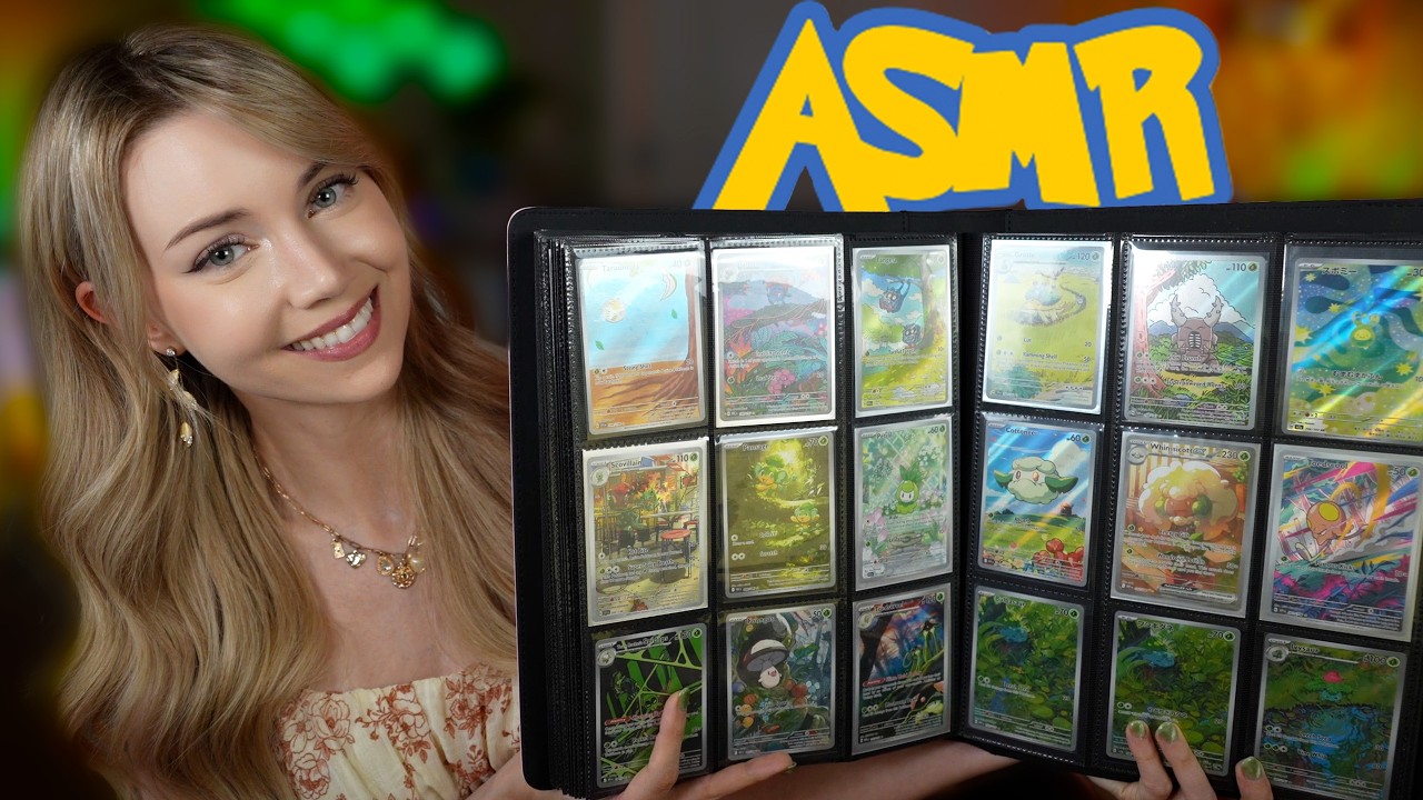 Sorting My Rare Grass Type Cards | Whispered Pok&eacute;mon ASMR for Sleep