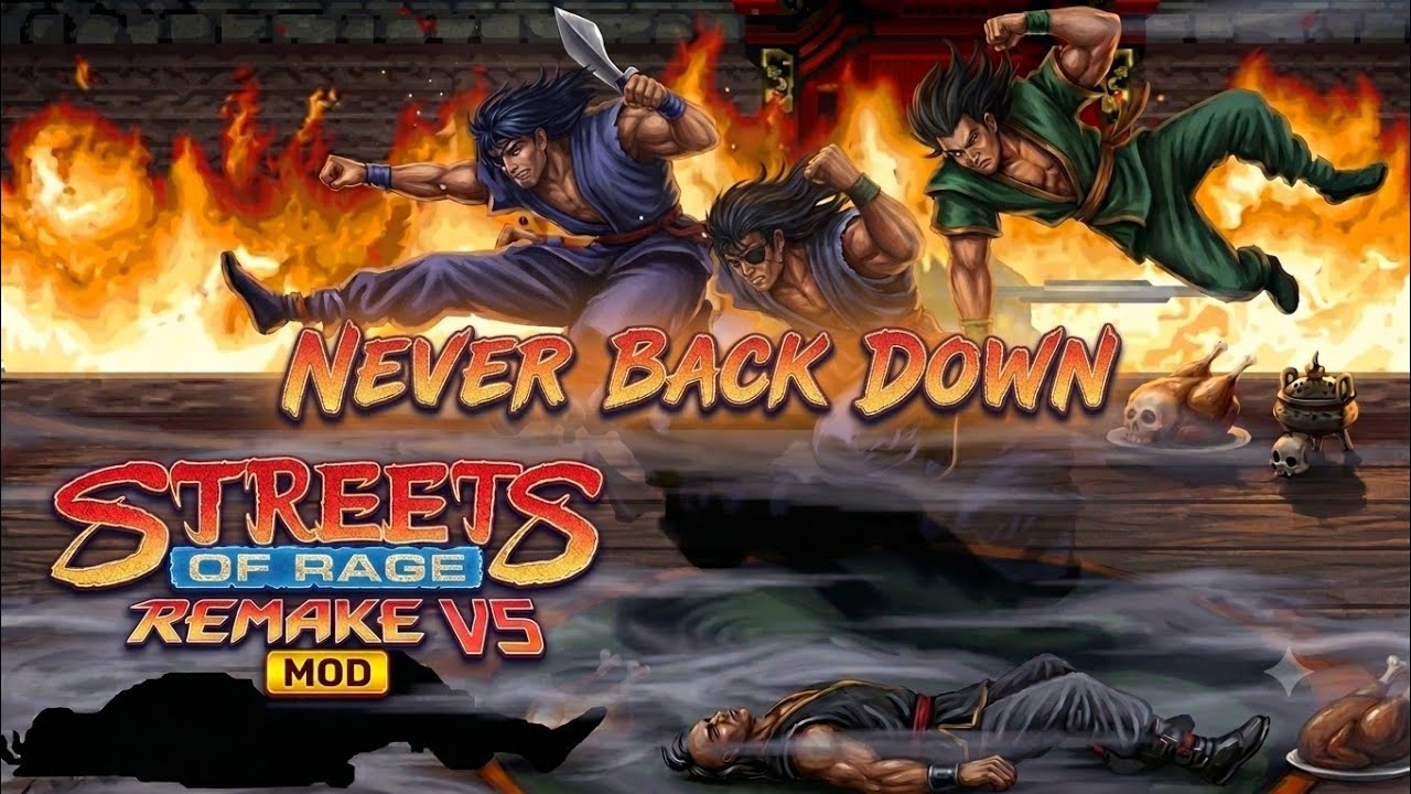 Streets Of Rage Remake V5 MOD Never Back Down Longplay