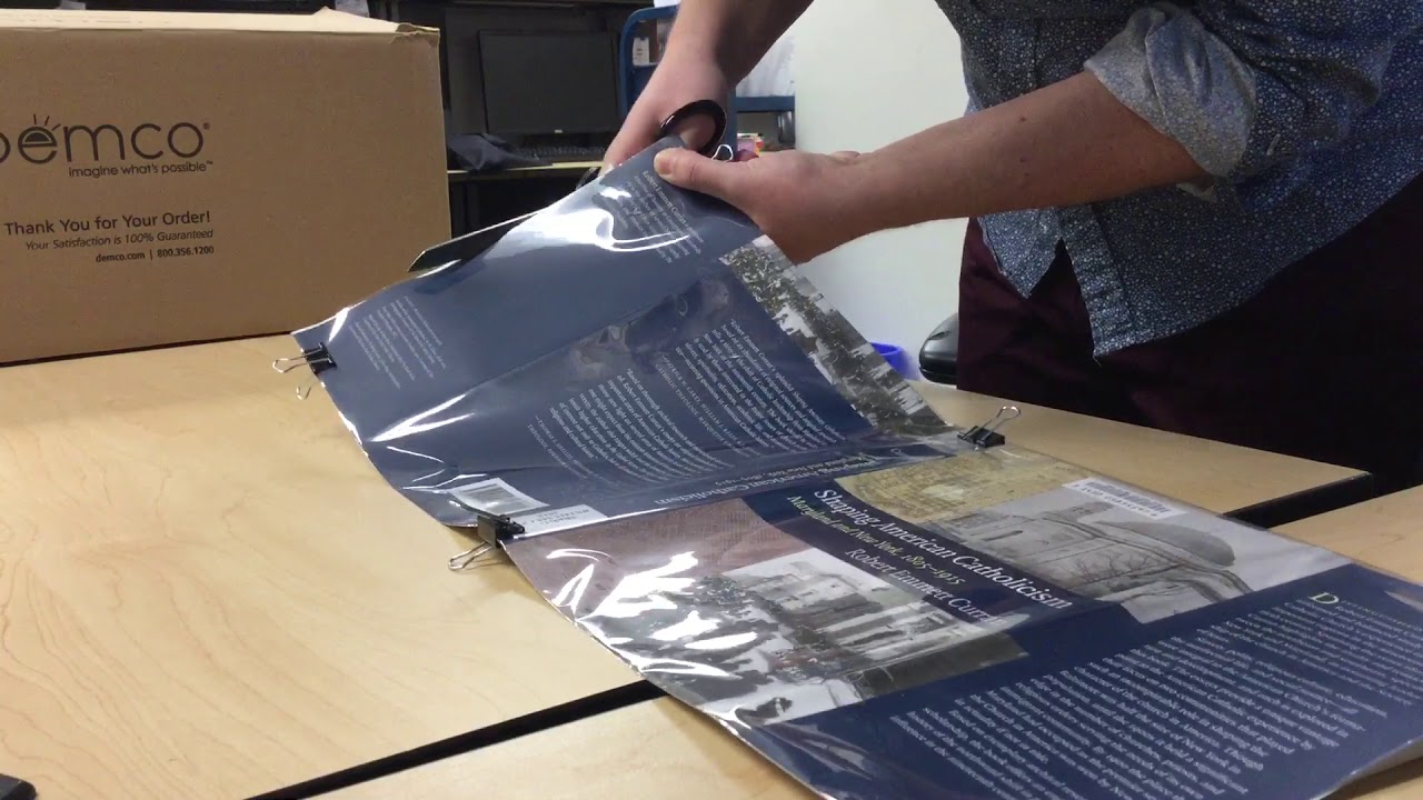 Library book dust jacket wrapping ASMR (no talking)
