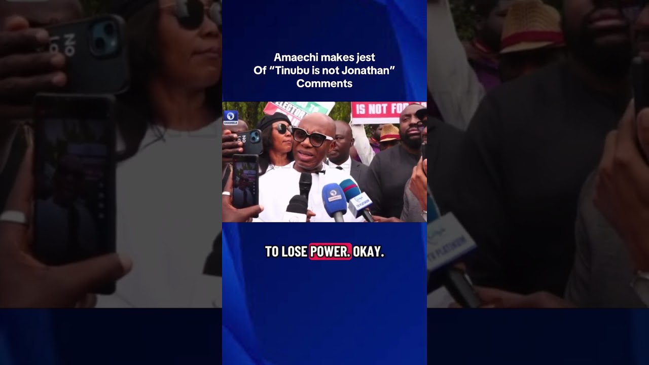 Amaechi, Son Join Protest Over E-Transmission Of Election Results, Says APC Is Afraid