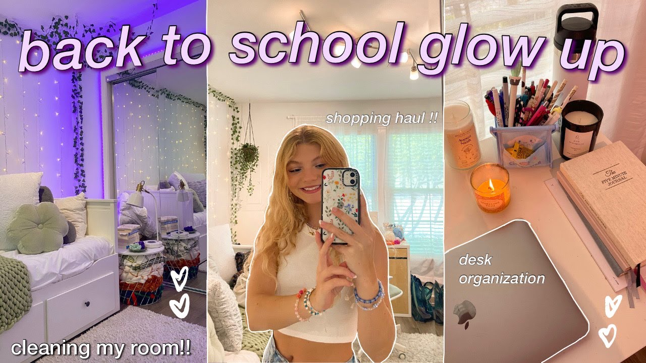 GLOW UP & DEEP CLEANING MY ROOM FOR BACK TO SCHOOL: organizing, shopping haul, preparing, & more!