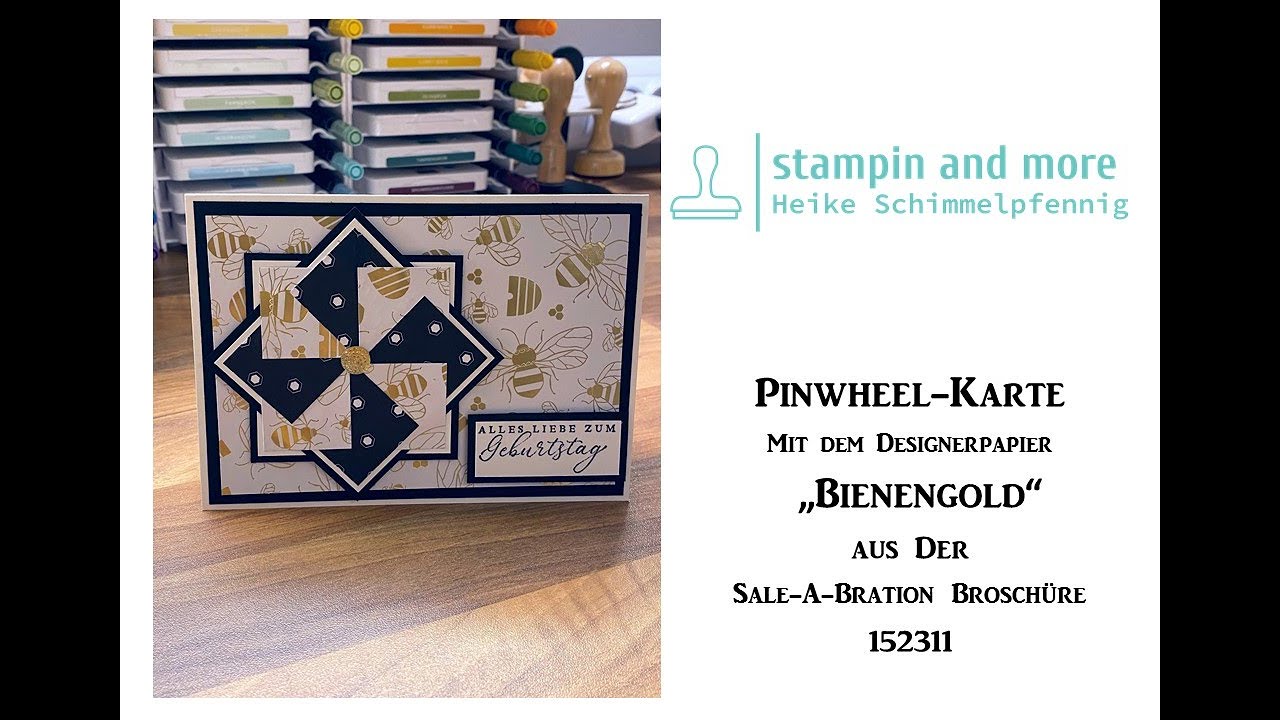 Pinwheel Karte mit dem DSP Bienengold