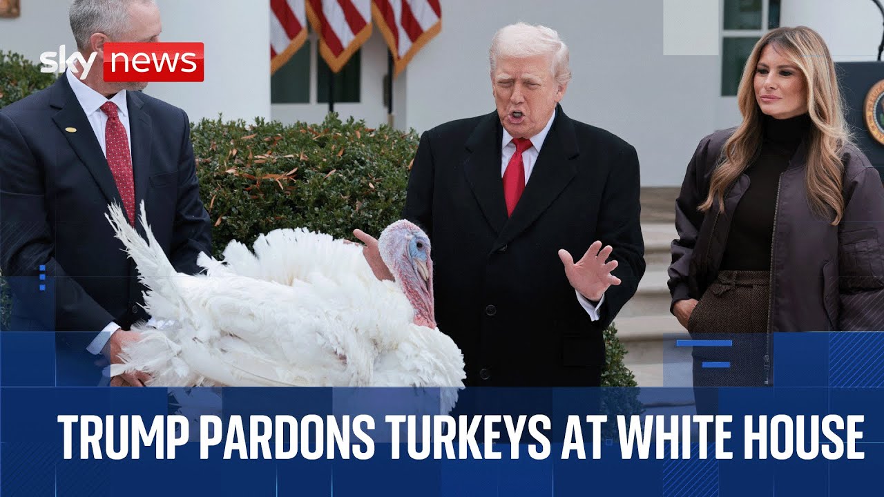 Donald Trump pardons turkeys at the White House