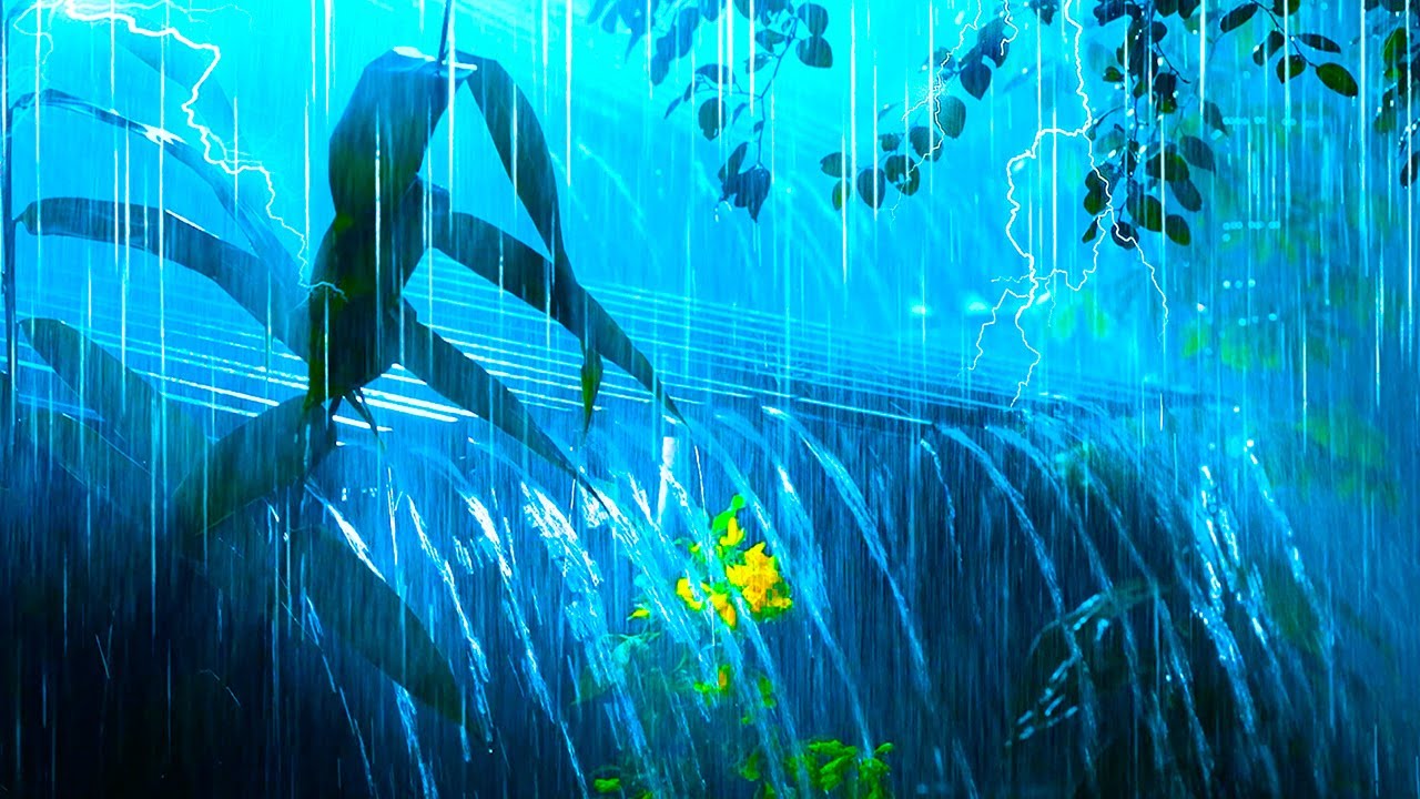 Fall Asleep Instantly with Torrential Rain & Intense Thunder on a Metal Roof in the Forest