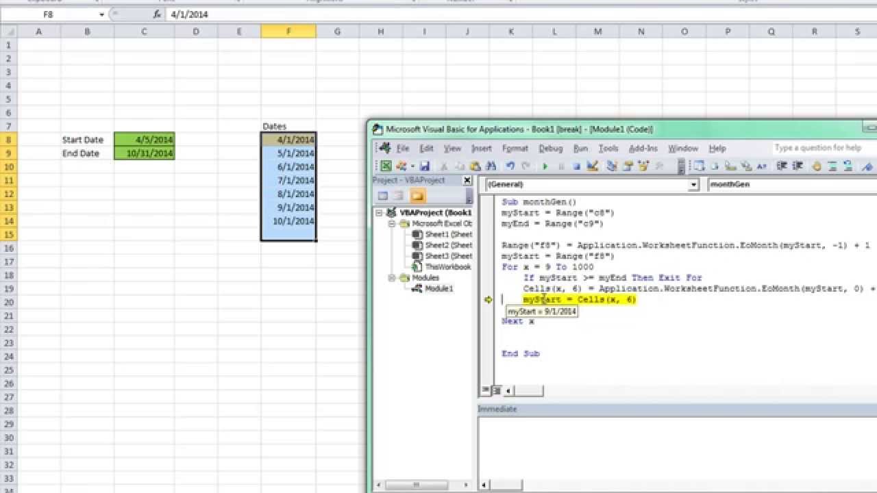Loop From Start Date to End Date in Excel VBA - SOLVED!