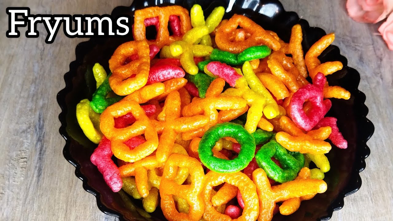 How to cook numbers snacks /FRYUMS /how to fry fryums, letters at home