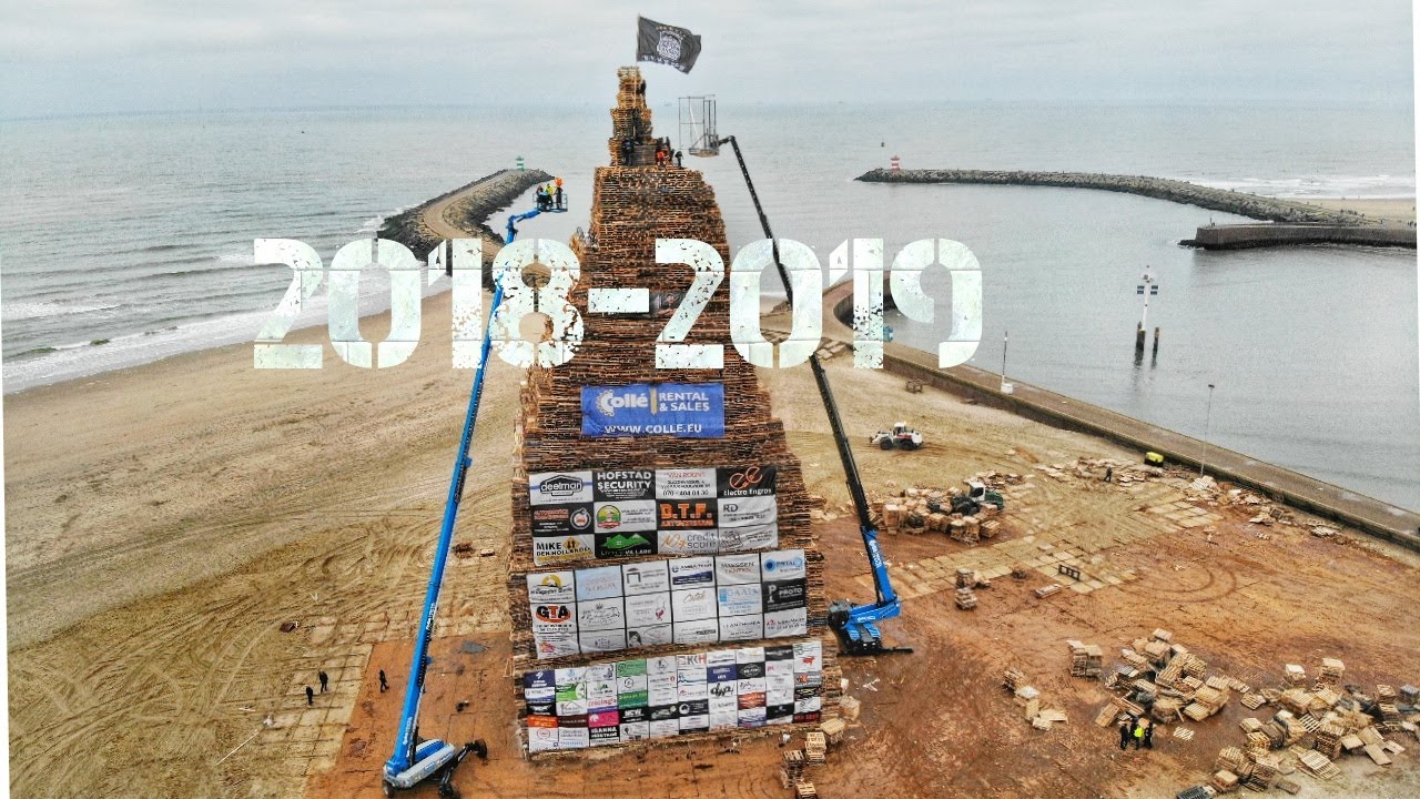 Worlds Biggest Bonfire - Vreugdevuur Scheveningen ~ By Drone - 4K