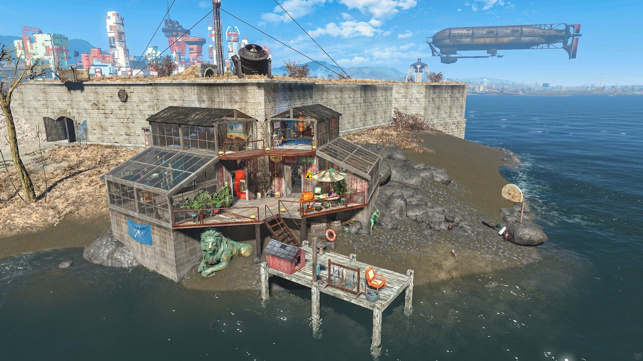 Fallout 4 - THE CASTLE - Player Home build tour - NO MODS