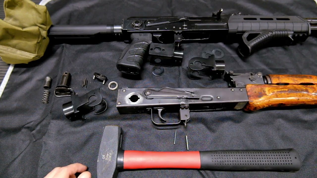 Montaż adaptera kolby teleskopowej AKMS Underfolder stock adapter for AKMS Bulgarian Polish Romanian