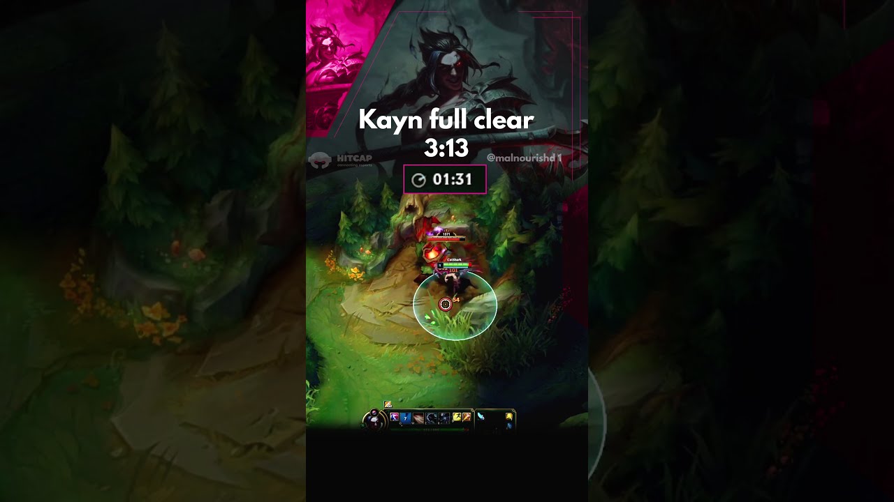 Kayn Jungle Clear 3:13 by malnourishd 1 #shorts