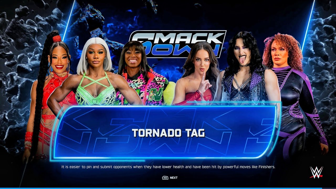 Jade Cargill, Bianca belair & Naomi Vs Rhea Ripley, Chelsea green & Nia Jax - Tornado Tag Team Match