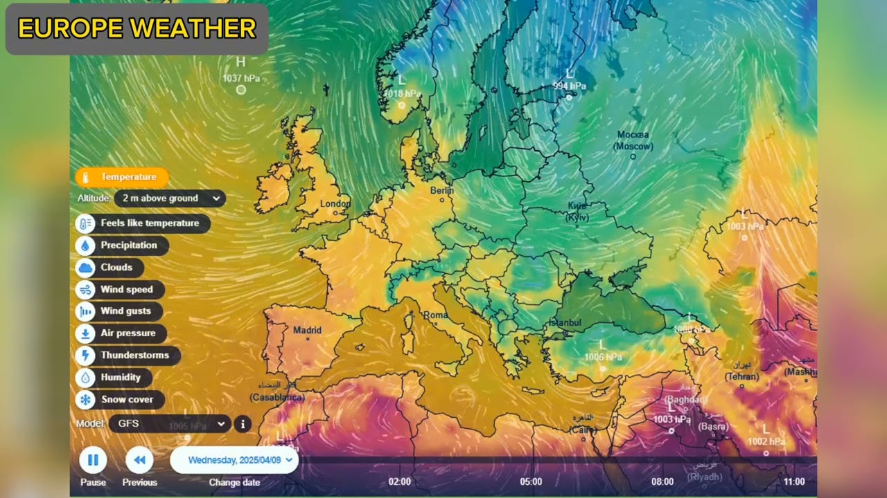 EUROPE WEATHER FORECAST || APRIL 14, 2025 GFS MODEL EXTREME TEMPERATURE IN EUROPE