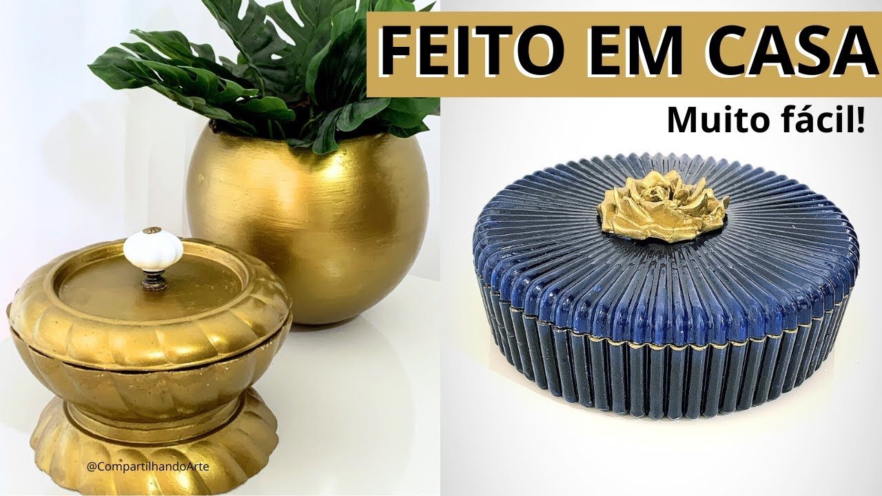 3 IDEIAS COM GESSO E EMBALAGENS PLASTICAS #artesanato  em geral @Compartilhando Arte