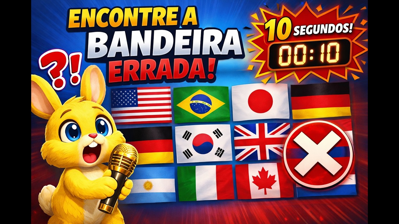 MISSÃO DAS BANDEIRAS: 10 Etapas com 12 Bandeiras x 1 Errada! 🚀🌍
