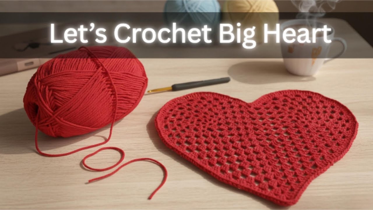 How to Crochet a Big Heart ❤️ | Easy Step by Step Tutorial