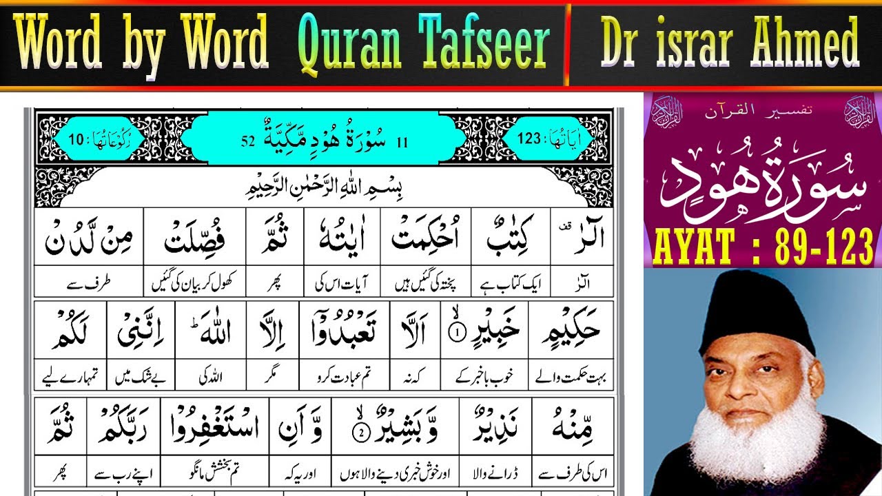  Last EP | Surah Hud Ayat 89–123 Tafsir | Dr israr Ahmed Quran Tafseer in Urdu