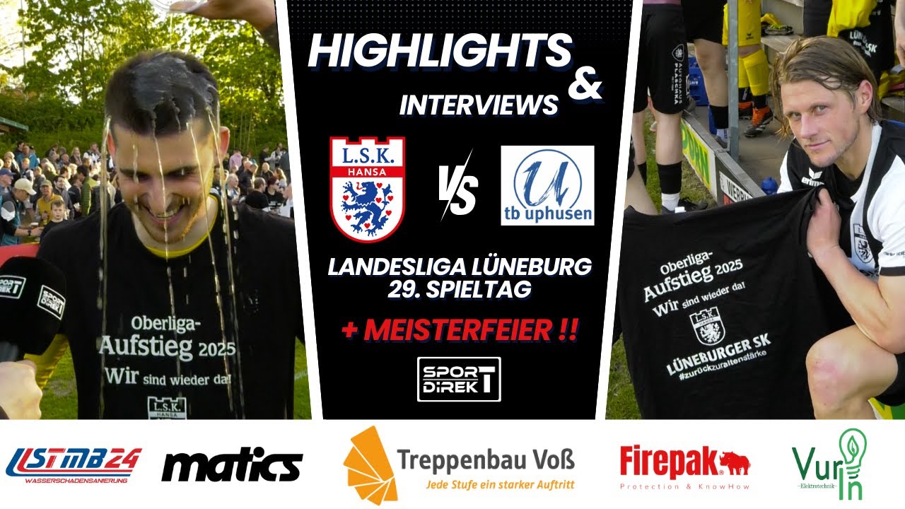Lüneburger SK - TB Uphusen Meisterfeier am 29. Spieltag in der Landesliga Lüneburg