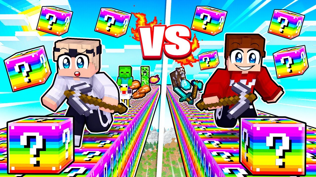 Das SCHWERSTE REGENBOGEN LUCKY BLOCK RENNEN?! (Minecraft)
