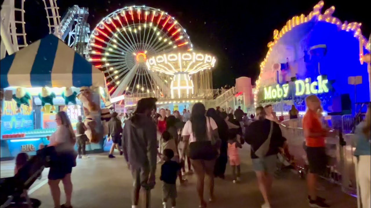Wildwood New Jersey Boardwalk Mariners Pier at Night 2025