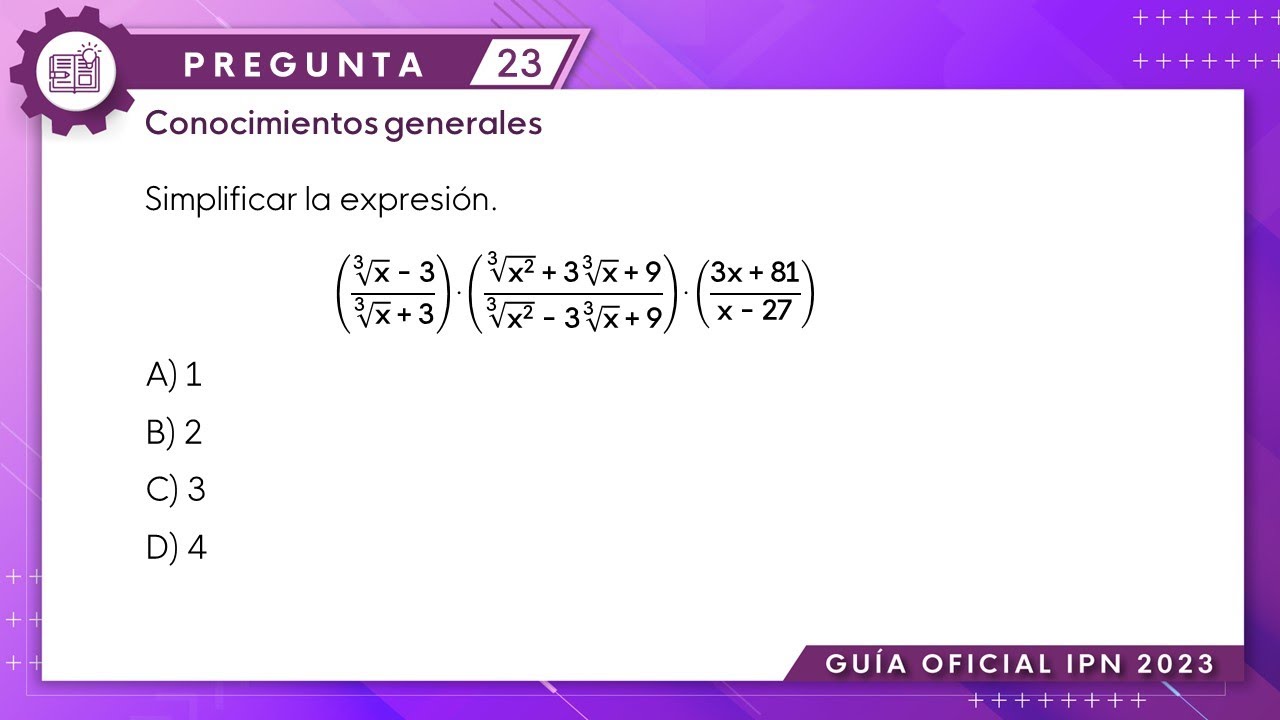 Guía IPN 2023 | Álgebra Pregunta No. 23