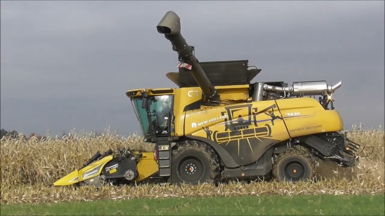 Sklizeň kukuřice na zrno New Holland CR 9 90 + Geringhoff Rota Disc