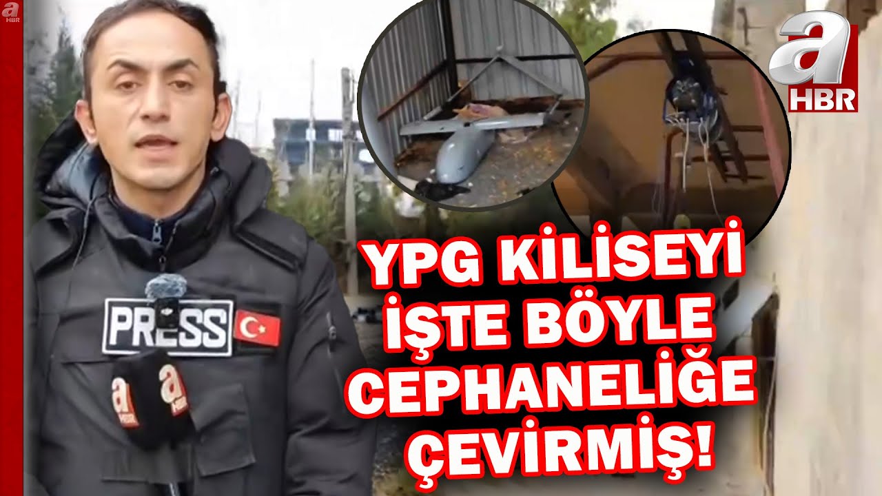 YPG, Tabka'da kiliseyi işte böyle cephaneliğe çevirmiş! A Haber o tünelleri görüntüledi...