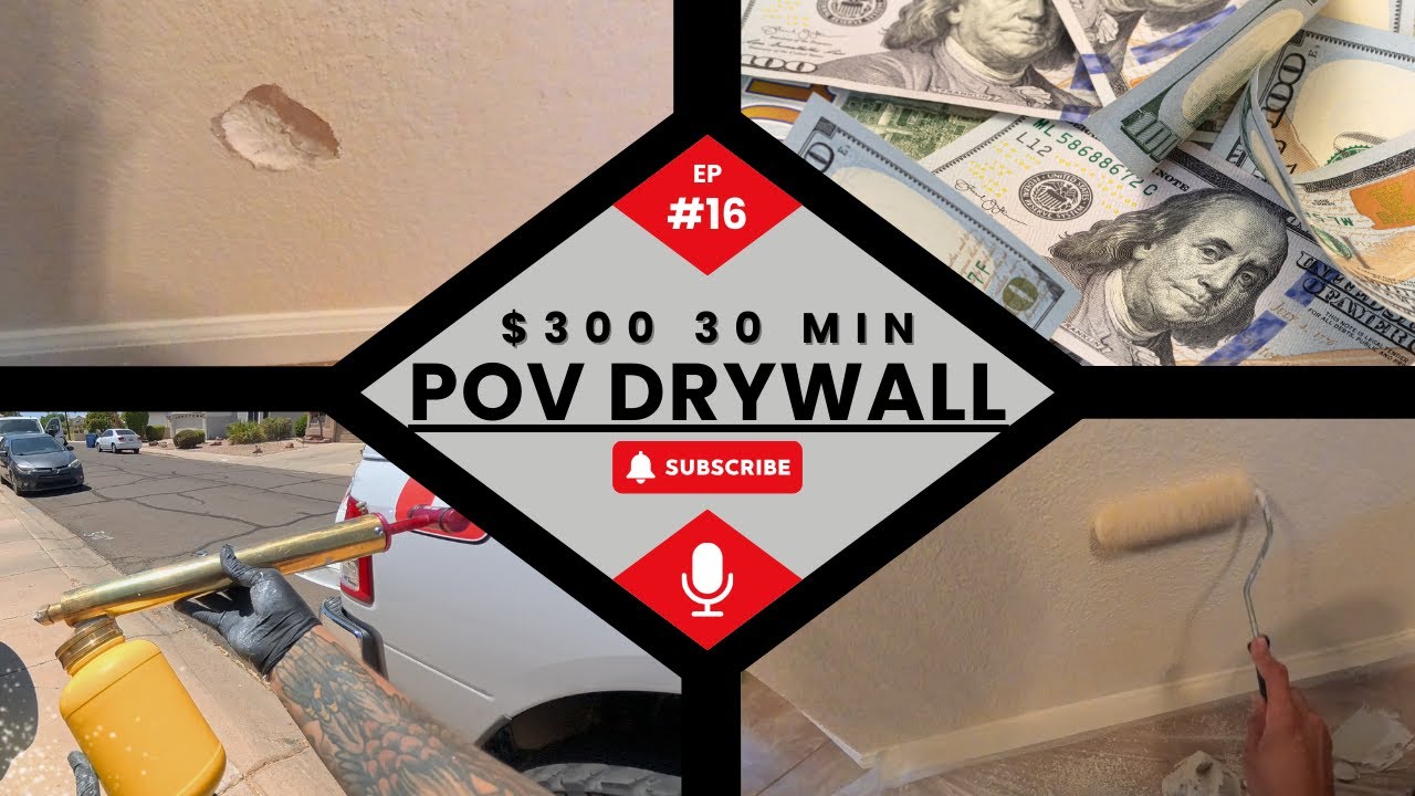 $300 30 min Drywall Repair #patchandpaint #drywallrepair