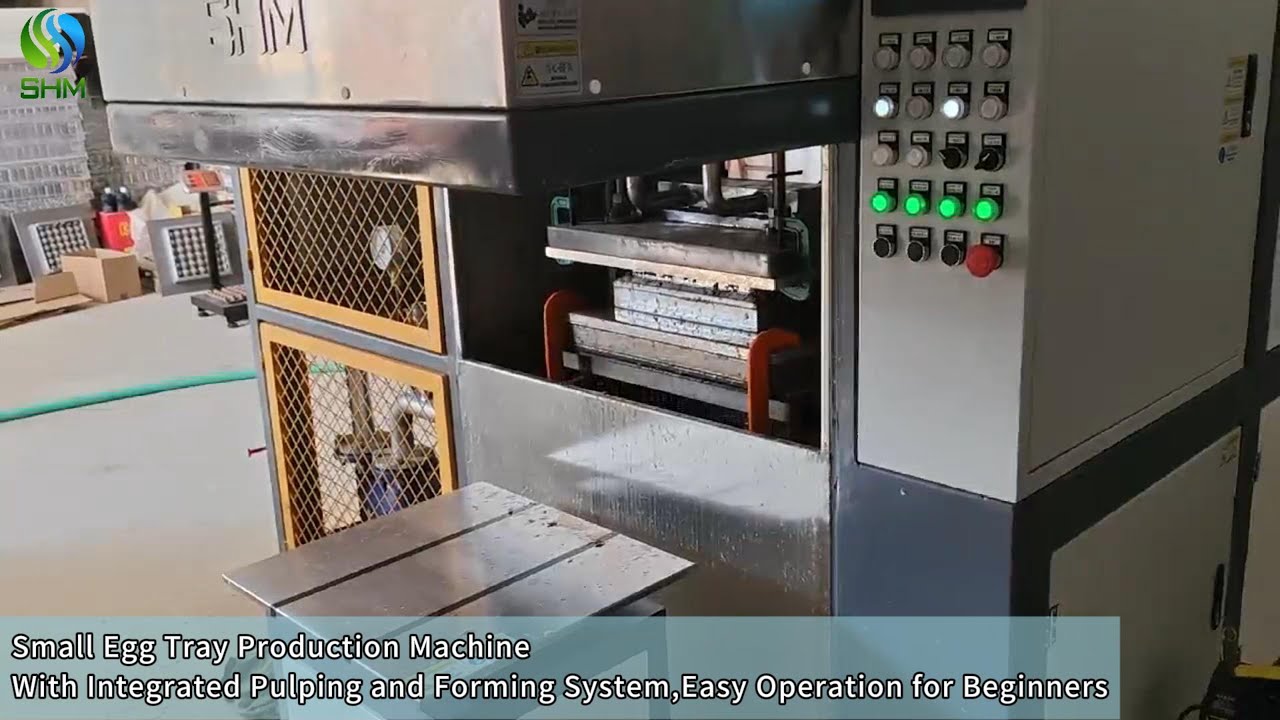 A small egg tray production machine #eggtraymakingmachine #smallscalebusiness #factoryprocess