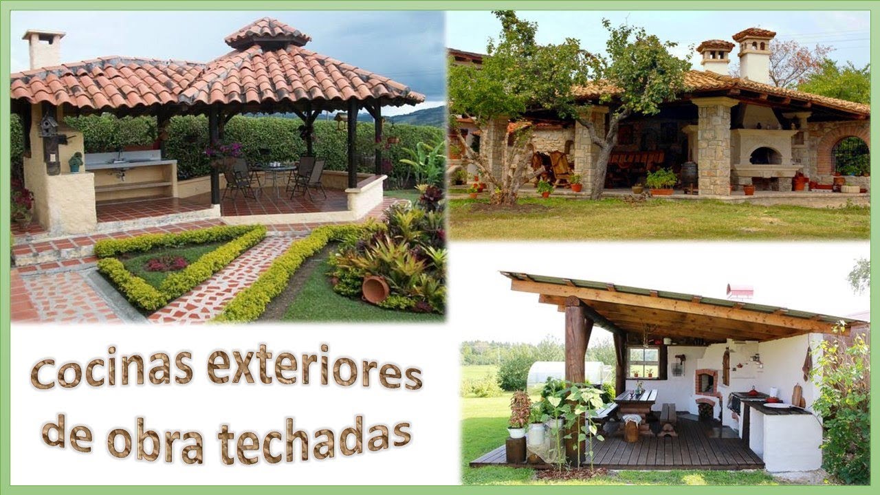 COCINAS EXTERIORES de obra TECHADAS ✔✔✔