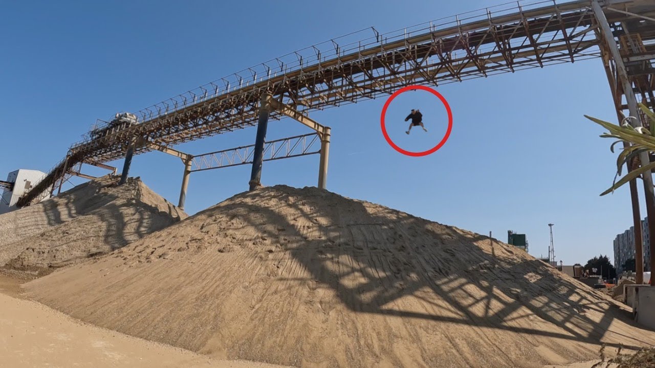How high can we jump into the sand?