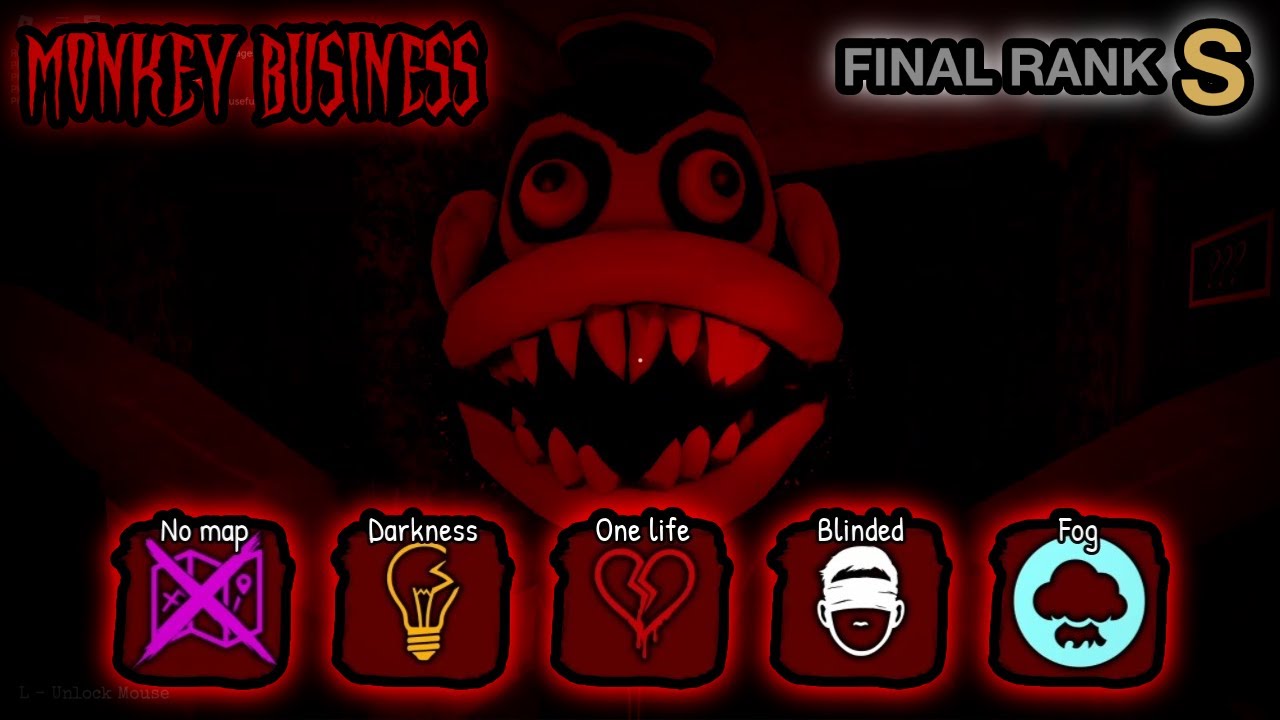 Monkey Business | S-Rank, Hard Mode, ALL CURSES | Roblox - DARK DECEPTION: HUNTED [Solo]