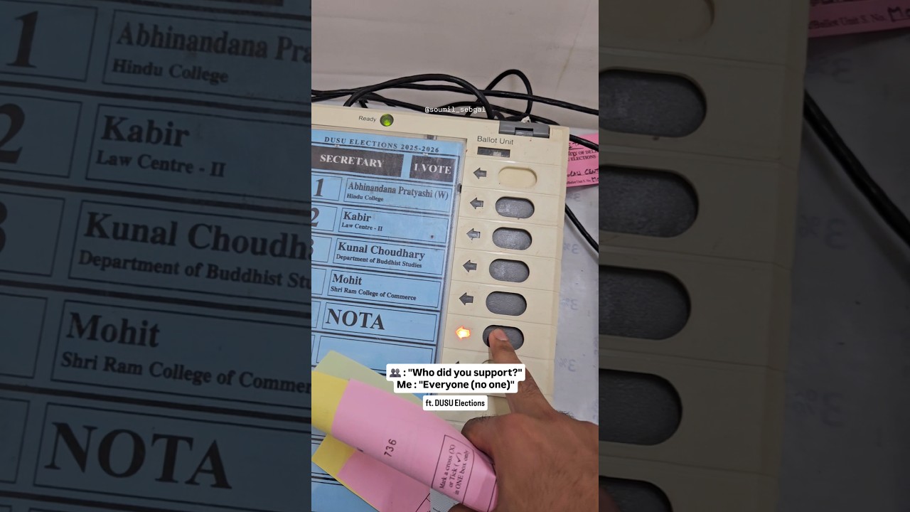 NOTA in DUSU Elections || #funny #dusu #elections #comedy #result #abvp #nsui