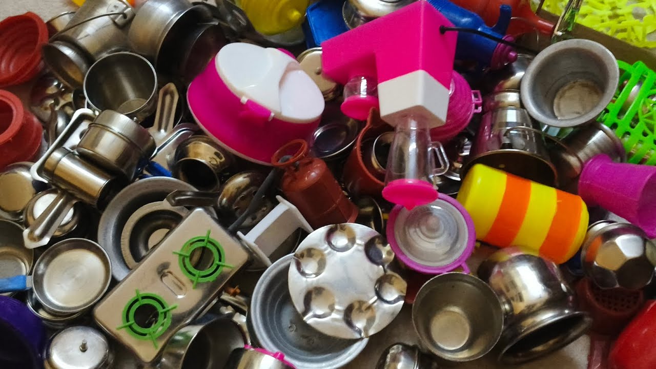 Mini Steel Kitchen items | Steel Kitchen Set for Kids Playing 